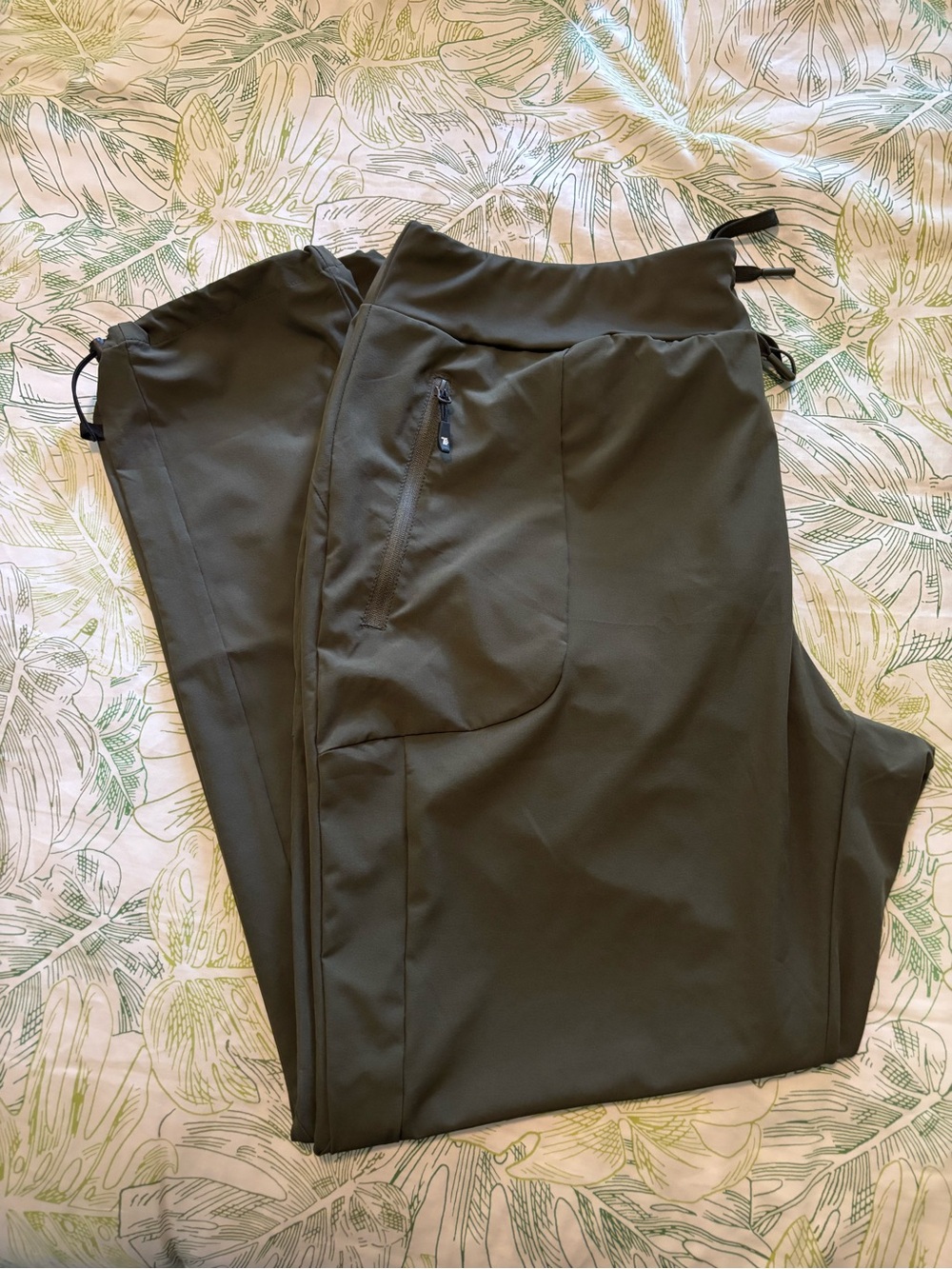 Women’s Olive Green Drawstring Utility Hiking Pants